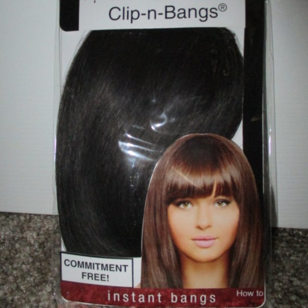 MIA BEAUTY CLIP IN HAIR BANGS EXTENSIONS BLACK